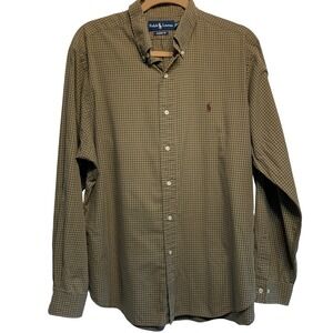 Ralph Lauren Button Down Shirt 16.5 L Classic Fit Plaid Cotton Preppy Academic